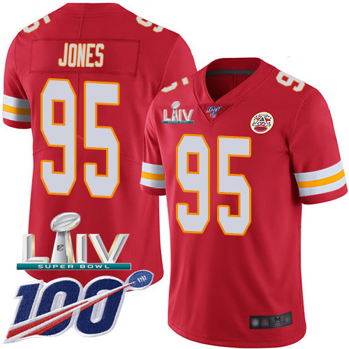 Kansas City Chiefs Nike #95 Chris Jones Red Super Bowl LIV 2020 Team Color Youth Stitched NFL 100th Season Vapor Untouchable Limited Jersey->kansas city chiefs->NFL Jersey